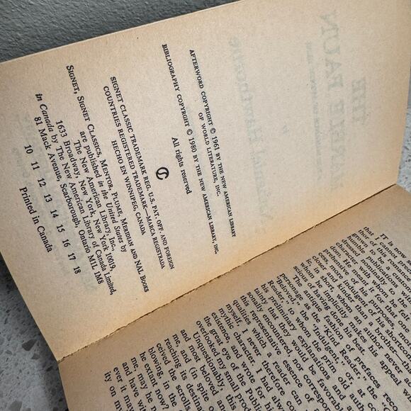 The Marble Faun Signet Classic Nathaniel Hawthorne 1961 Paperback - Picture 4 of 4